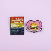 Streetwear Letter Hamburger Alloy Stoving Varnish Unisex Brooches main image 1