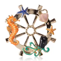 Marine Style Hippocampus Alloy Women's Brooches main image 3