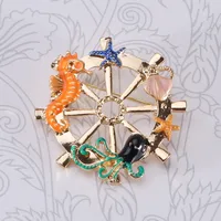 Marine Style Hippocampus Alloy Women's Brooches main image 1