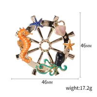 Marine Style Hippocampus Alloy Women's Brooches main image 2
