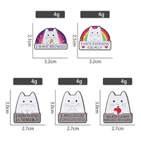 Cute Letter Cat Alloy Stoving Varnish Unisex Brooches main image 2