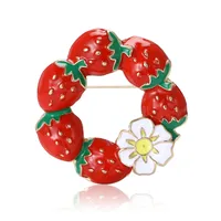 Sweet Strawberry Alloy Enamel Women's Brooches main image 3