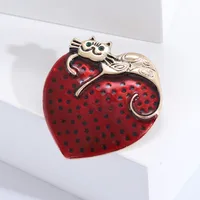Vintage Style Classic Style Heart Shape Cat Alloy Women's Brooches main image 5