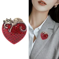 Vintage Style Classic Style Heart Shape Cat Alloy Women's Brooches main image 4