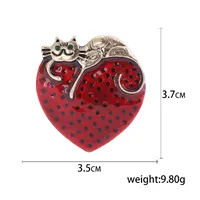 Vintage Style Classic Style Heart Shape Cat Alloy Women's Brooches main image 2