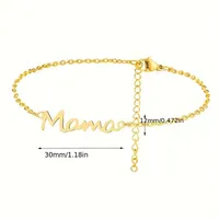 Basic Simple Style Letter 304 Stainless Steel Plating Mother'S Day Women's Bracelets main image 2