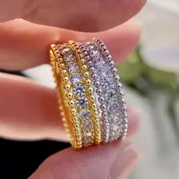 Sweet Shiny Geometric Copper Inlay Zircon Women's Rings main image 3