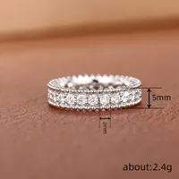 Sweet Shiny Geometric Copper Inlay Zircon Women's Rings main image 2