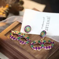 1 Pair Vintage Style Letter Crown Glasses Plating Alloy Drop Earrings sku image 1