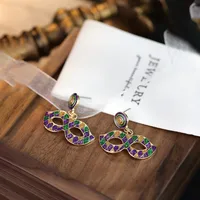 1 Pair Vintage Style Letter Crown Glasses Plating Alloy Drop Earrings sku image 4