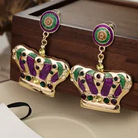 1 Pair Vintage Style Letter Crown Glasses Plating Alloy Drop Earrings sku image 14