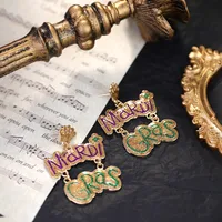 1 Pair Vintage Style Letter Crown Glasses Plating Alloy Drop Earrings sku image 10