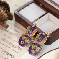 1 Pair Vintage Style Letter Crown Glasses Plating Alloy Drop Earrings sku image 9