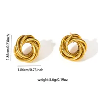 1 Pair Vintage Style Geometric Plating Titanium Steel Ear Studs main image 2