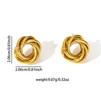 1 Pair Vintage Style Geometric Plating Titanium Steel Ear Studs sku image 1
