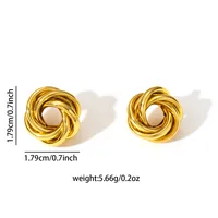 1 Pair Vintage Style Geometric Plating Titanium Steel Ear Studs sku image 2