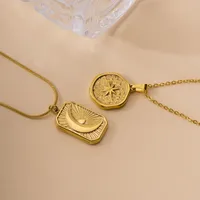 Vintage Style Star Moon Titanium Steel Plating Women's Pendant Necklace main image 1