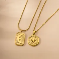 Vintage Style Star Moon Titanium Steel Plating Women's Pendant Necklace main image 7