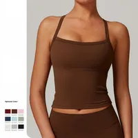 Sports Solid Color Nylon Spandex Strap Active Tops Vest main image 1