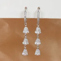 1 Pair Elegant Water Droplets Copper Drop Earrings sku image 2