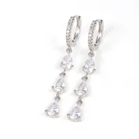 1 Pair Elegant Water Droplets Copper Drop Earrings main image 4