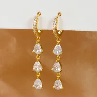 1 Pair Elegant Water Droplets Copper Drop Earrings sku image 1