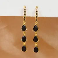 1 Pair Elegant Water Droplets Copper Drop Earrings sku image 3