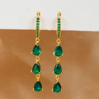 1 Pair Elegant Water Droplets Copper Drop Earrings sku image 4