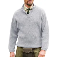 Fashion Casual Men's Clothing  Men's Knitted Pullover Long V-neck Solid Color Sweater Men's Sweater main image 4