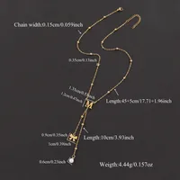Casual Simple Style Letter Bow Knot 201 Stainless Steel Artificial Pearl Women's Pendant Necklace main image 2