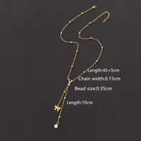 Casual Simple Style Letter Bow Knot 201 Stainless Steel Artificial Pearl Women's Pendant Necklace sku image 22