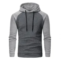 2023 Winter Independent Station New  Men's Color Matching Small Plaid Sweater Casual Slim-Fit Hood Top sku image 20