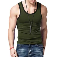 24   New American Vest Inner Wear Slim Casual Sports Men's Summer Base Color Matching Undershirt Vest main image 2