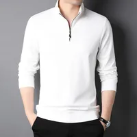 2024 Autumn Best-Selling Young And Middle-Aged Men's Long-Sleeved T-shirt Solid Color Turtleneck Zipper High-End Heavy Sweaters Menswear main image 5