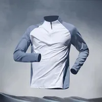 Half Zipper Training Wear Men's Quick Drying Clothes Long Sleeve Spring And Autumn Summer Sports Track And Field Exercise Running T-shirt sku image 2