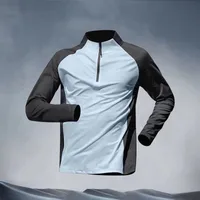 Half Zipper Training Wear Men's Quick Drying Clothes Long Sleeve Spring And Autumn Summer Sports Track And Field Exercise Running T-shirt sku image 9