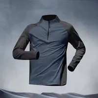 Half Zipper Training Wear Men's Quick Drying Clothes Long Sleeve Spring And Autumn Summer Sports Track And Field Exercise Running T-shirt sku image 13