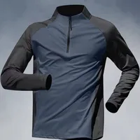 Half Zipper Training Wear Men's Quick Drying Clothes Long Sleeve Spring And Autumn Summer Sports Track And Field Exercise Running T-shirt main image 1
