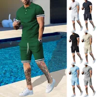 Hot Sale Independent Station  Summer   Short-Sleeved Shorts Two-Piece Sports And Leisure Men's Suit main image 1