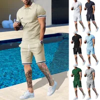 Hot Sale Independent Station  Summer   Short-Sleeved Shorts Two-Piece Sports And Leisure Men's Suit main image 2