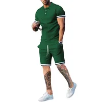 Hot Sale Independent Station  Summer   Short-Sleeved Shorts Two-Piece Sports And Leisure Men's Suit main image 4