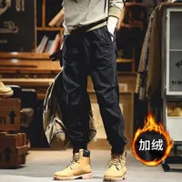 Autumn And Winter Fleece Work Pants Live Broadcast Men's And Women's  Fashion Brand Ankle Banded Pants American Men's Trendy Casual Long Pants main image 3