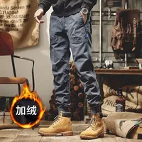 Autumn And Winter Fleece Work Pants Live Broadcast Men's And Women's  Fashion Brand Ankle Banded Pants American Men's Trendy Casual Long Pants main image 2