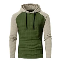 2023 Winter Independent Station New  Men's Color Matching Small Plaid Sweater Casual Slim-Fit Hood Top main image 5