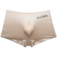 3D Pouch Sexy Letters Translucent Ice Silk Thin Men's Underwear Boxer Shorts Underpants sku image 1
