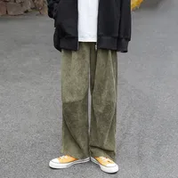 Casual Trousers Men's Spring And Autumn Loose Straight Corduroy Student Wide-Leg Pants Trendy Korean Style Mopping Harem Pants sku image 2