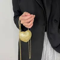Women's Mini Plastic Metal Heart Shape Streetwear Tassel Heart-shaped Magnetic Buckle Crossbody Bag main image 4