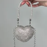 Women's Mini Plastic Metal Heart Shape Streetwear Tassel Heart-shaped Magnetic Buckle Crossbody Bag sku image 6