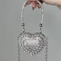 Women's Mini Plastic Metal Heart Shape Streetwear Tassel Heart-shaped Magnetic Buckle Crossbody Bag sku image 8