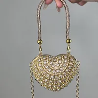 Women's Mini Plastic Metal Heart Shape Streetwear Tassel Heart-shaped Magnetic Buckle Crossbody Bag sku image 10